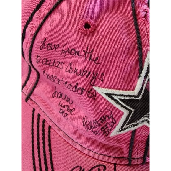 Pink Dallas Cowboys Baseball Cap Vintage Adjustable Signed 2010 Cheerleaders - Picture 2 of 10